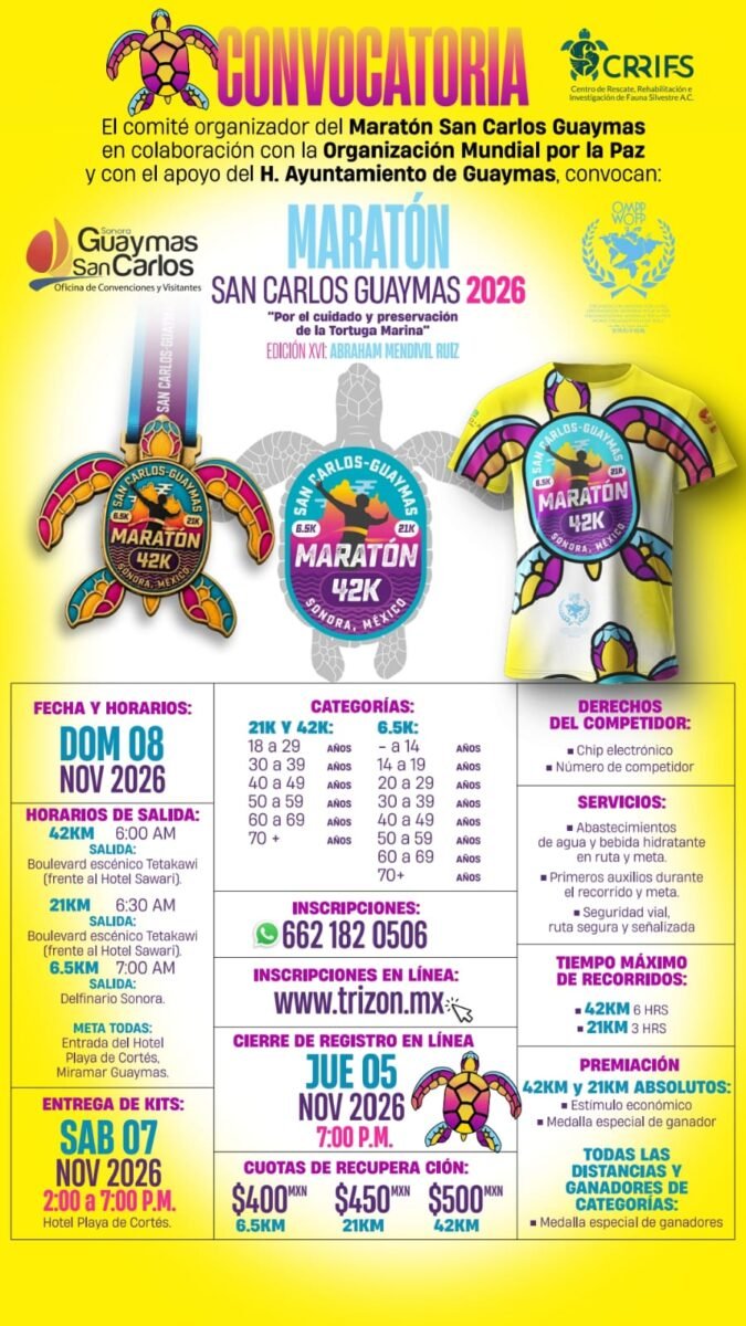 Flyer de Maratón San Carlos Guaymas